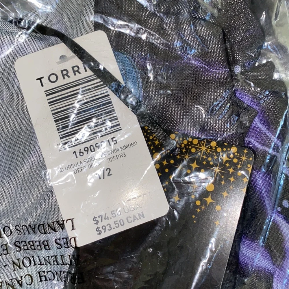 NWT TORRID Disney The Little Mermaid Ursula Swim Kimono - Black - Picture 7 of 8